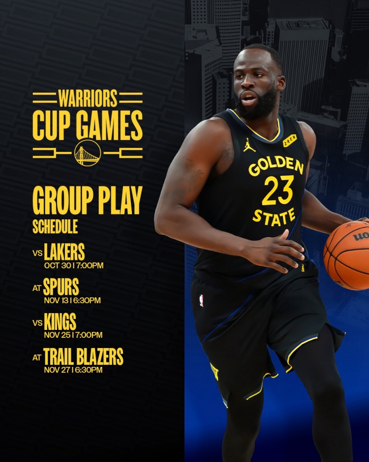 勇士NBA杯小组赛赛程出炉 首战主场对阵湖人 勇士NBA杯小组赛赛程出炉 首战主场对阵湖人